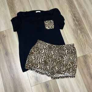 Leopard Print Short & Shirt Set